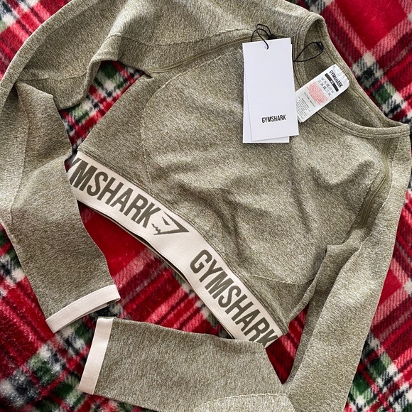 FLEX LONG SLEEVE CROP TOP XS KHAKI/SAND - Picture 3 of 6